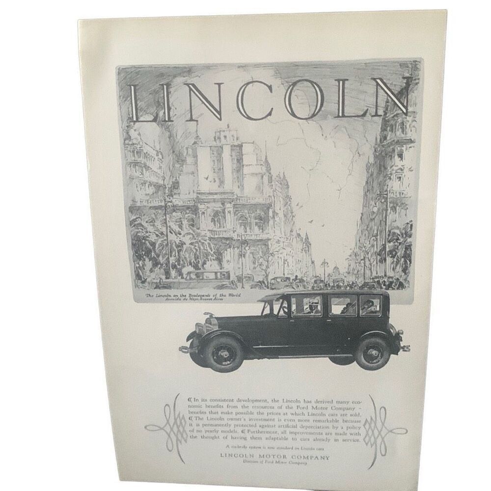 Vintage 1927 Lincoln Boulevards Of The World Ad Advertisement